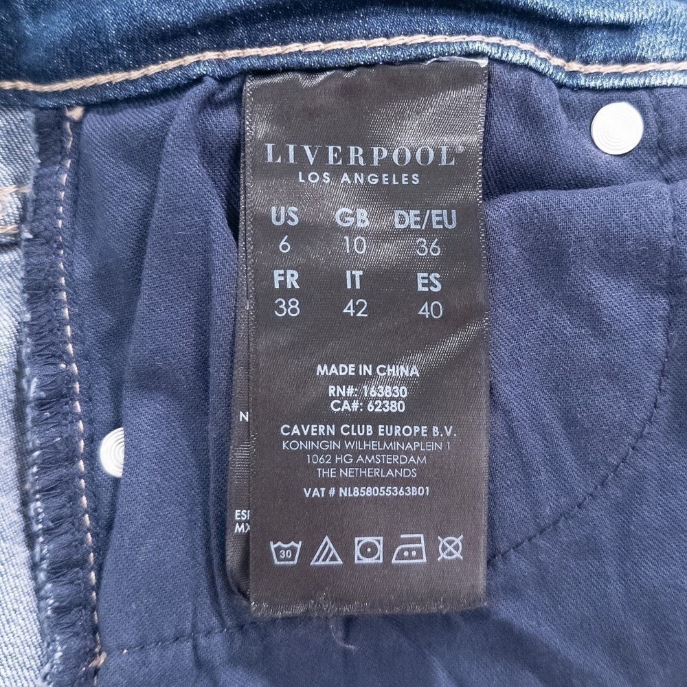 Liverpool Los Angeles Girlfriend Jeans Womens 6/28 Blue Distressed Eco Logical - Picture 7 of 7